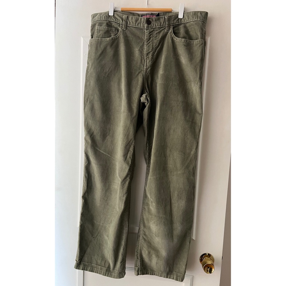 Vineyard Vines Mens 36x30 Corduroy Pants Sage Green Olive Straight Leg Cotton